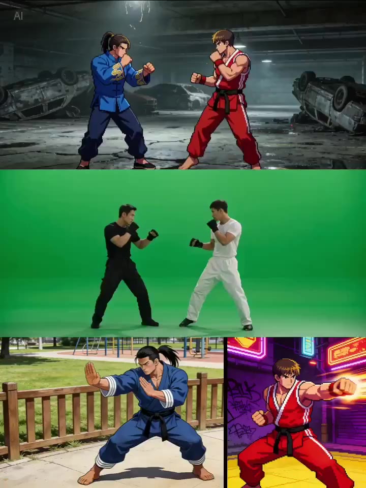 Character Fight with Reference Images and Video Prompt — Seedance Prompts