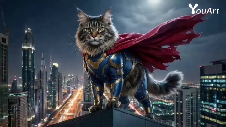 Photorealistic Superhero Cat Prompt